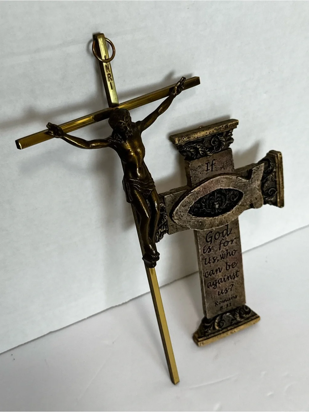 Set of two religious crosses
